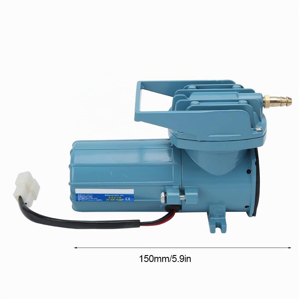 DAUERHAFT Pompe à Air Oxygène, Portable Aérateur de Pompe à Air, Pompe à Air Bassin 12V 18W, pour Outil Accessoire D'aquarium D'aquaculture D'étang à Poissons, Transport de Fruits de Mer de Pêche