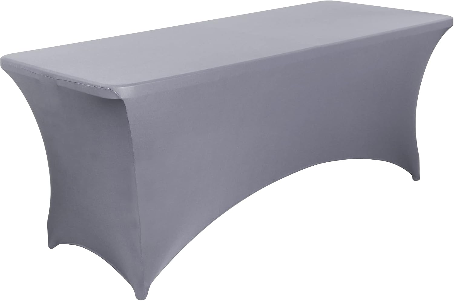 BIFENBI 6FT Fitted Tablecloths for Rectangle Tables, 1Pack - Stretch Spandex Table Cover Protector for Banquet, Massage Bed, Wedding, Birthday, 72 Length x 30 Width x 30 Height, Grey