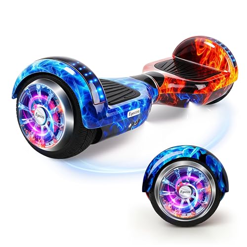Egazza K5 Hoverboard Dança do Gelo e Fogo, Scooter de Equilíbrio 6,5” com Bluetooth e Luzes LED para Crianças e Adolescentes