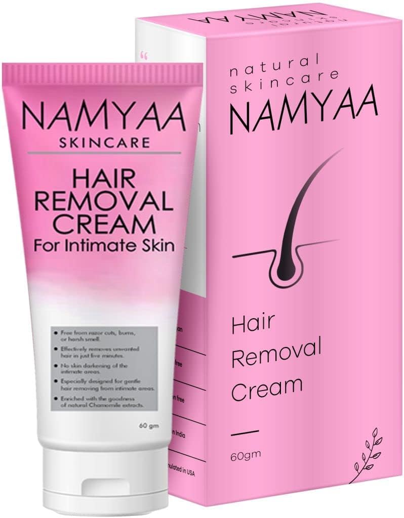 Nam'yaa Hair Removal Cream for Intimate Skin women 60gm with After Wax Soothing Serum with Vitamin C 30gm, Pink