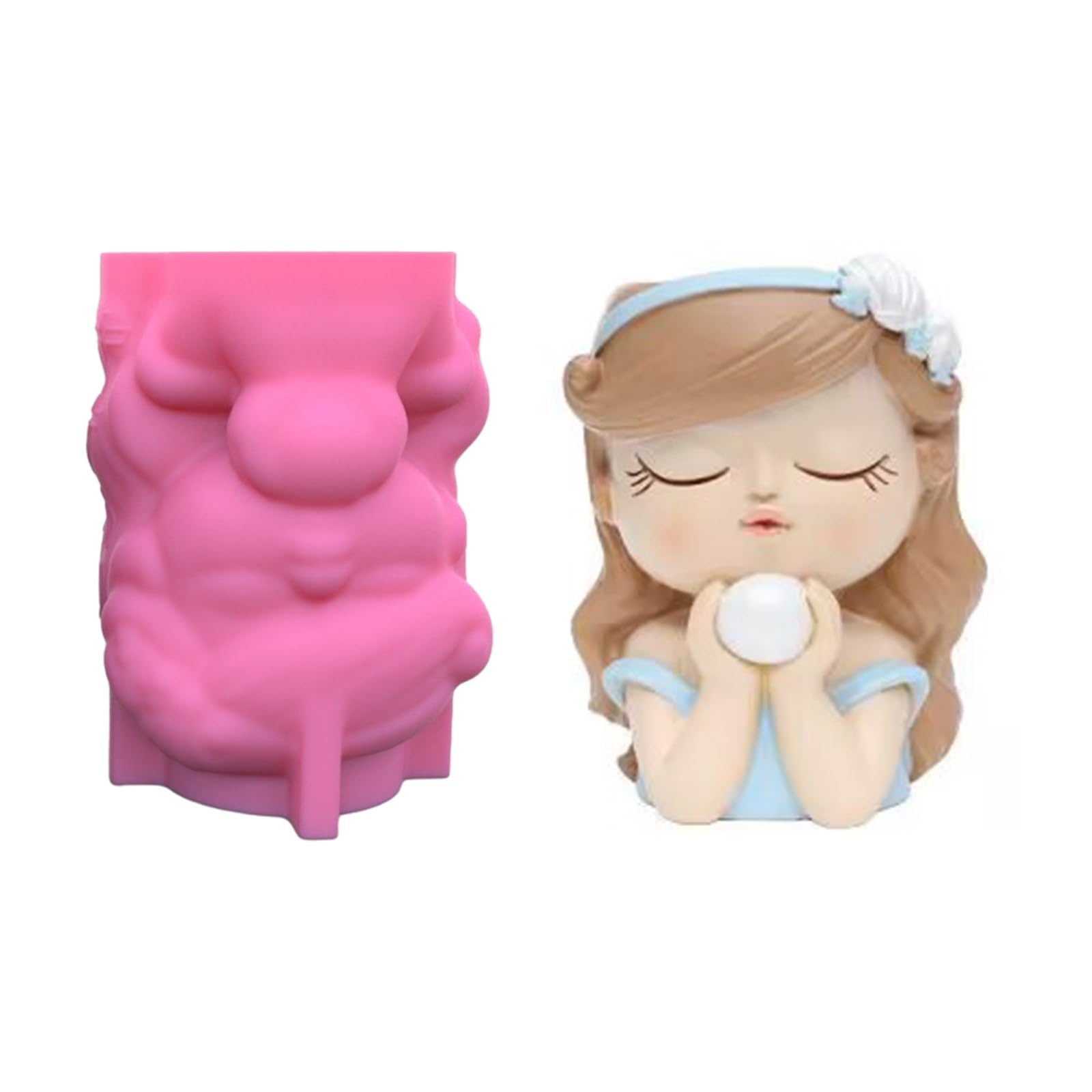 4 moldes de silicona para macetas de flores para niñas, moldes de resina epoxi, soporte para moldes de resina