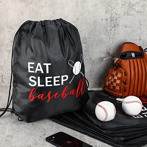 8 Pcs Baseball Drawstring Bags Baseball Party Favor String Bag Baseball Bags Gift Goodie Sack Bags For Gym Class Sports Team (Black) #TOP6