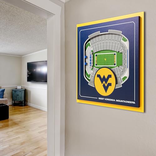 YouTheFan Officially-licensed NCAA West Virginia Mountaineers Stadium Series 3D Wall Art - multi-layer team stadium replica, detailed sports fan gift, indoor decor by YouTheFan - Image 3