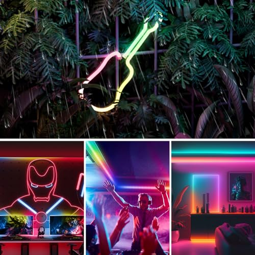 Tira LED Neon RGB 9.8FT WS2811 IC IP67 con Control Bluetooth miniatura 6