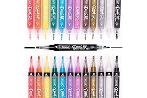 Artiza Acrylic Paint Pens, Dual Tip: Board and Extra Fine, 12 Colors.