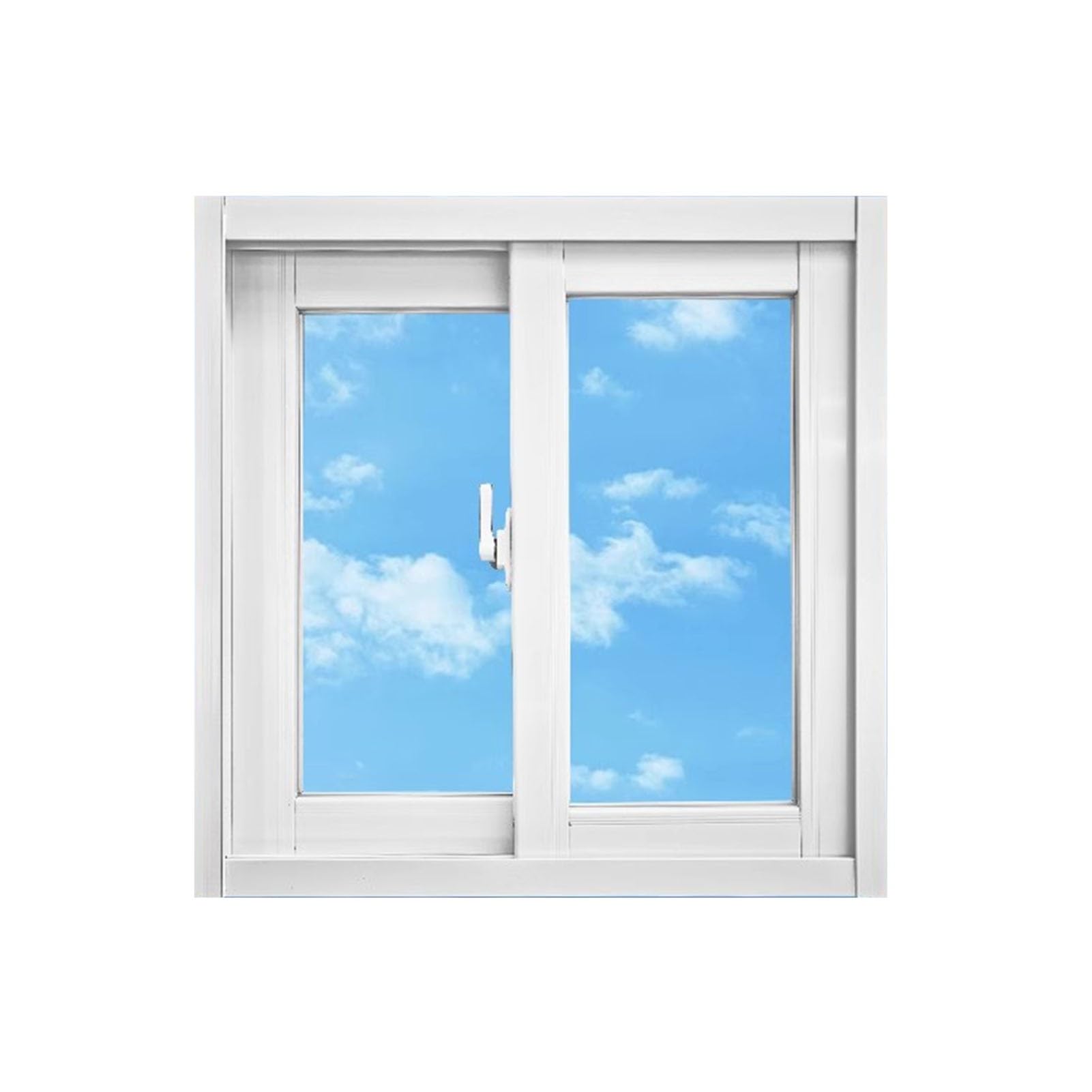 Ventana de aluminio blanca de 50x50 cm con cristal templado para ventilación de cobertizos