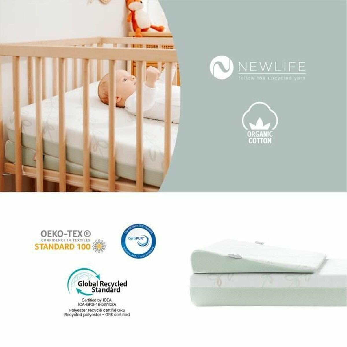 Plan Incliné - Matelas Cosy'Lite Antibactérien 60x120cm Babymoov