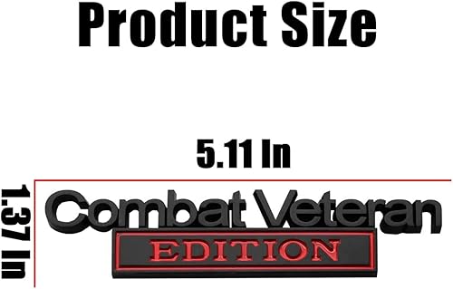 Miniatura 2 de AICEL Emblema de automóvil de edición de veterano de combate, calcomanía de metal 3D para guardabarros de auto, maletero de la puerta trasera,