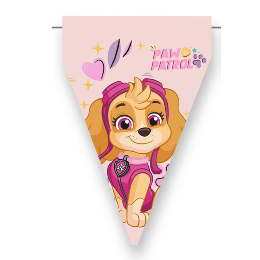 BeenSmile, BANDERIN Skye, Banderín para Niños, Decoración Cumpleaños Infantil, Artículos de Fiesta, Celebración y Aniversario, 1 Unidades, 3 M