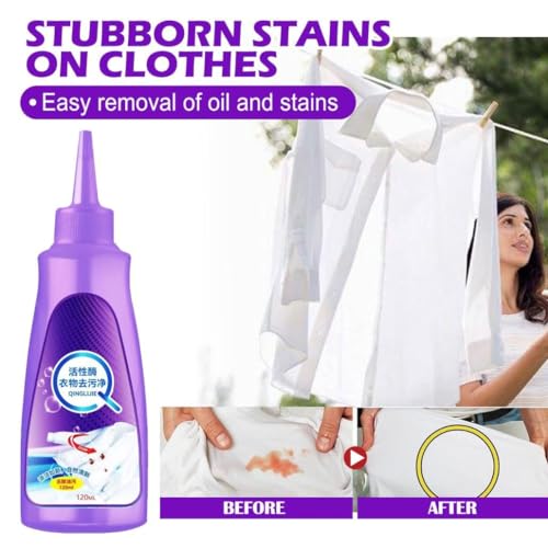 Image of COOFANDY Active Laundry Cloth Stain Remover, Deep Cleaning Detergent for All Textiles, White Shirt Protection, Garment Stubborn Stain Cleaner Oil Remover (1 Pc)