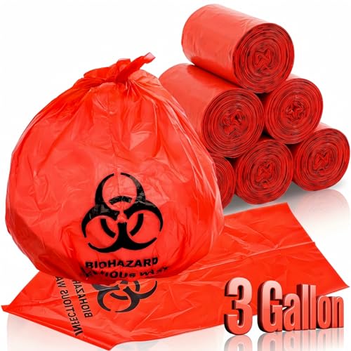 ZOOFOX 200 Pieces Biohazard Waste Bags, 14.6