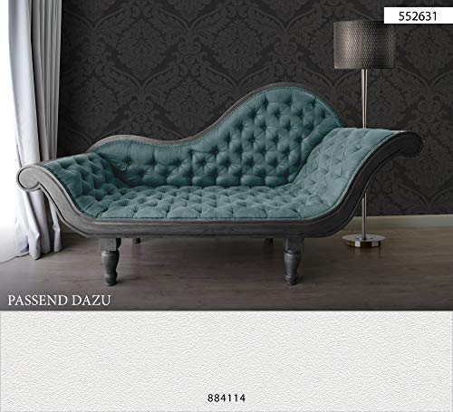 Livingwalls 552631 Strukturtapete Flock, Mustertapete, neo-barock, schwarz - 5