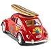 KiNSMART - 1967 Volkswagen Classic Beetle 5 Inch 1:32 Scale Die Cast Metal Model Toy (SetOf4 -Surfboards)
