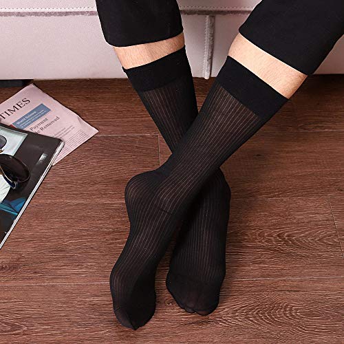 Goobester Men Tube Male Sheer Formal Dress Wear Suit Black Stocking Business Socks4
