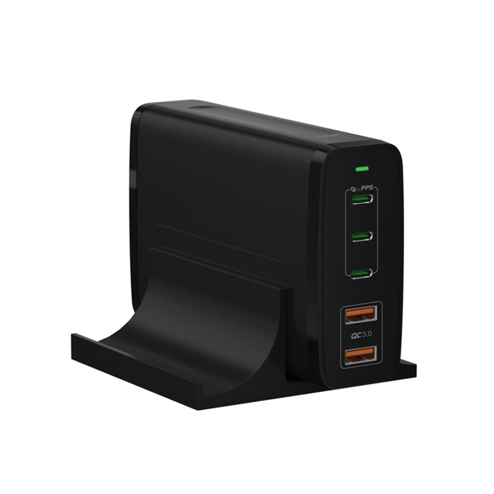 Ładowarka USB, Ładowarka USB C 245 W 5 portów Stacja szybkiego ładowania GaN PD Zasilacz 140 W PD3.1/PPS/QC4+/QC3.0 Bezpieczne ładowanie (Color : Nero, Size : 2pin Plug)