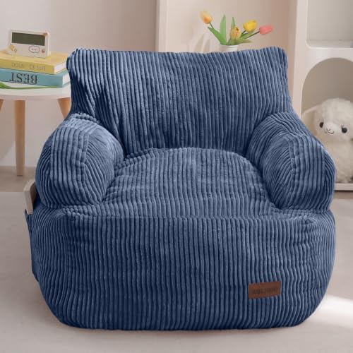 Image of MAXYOYO Kids Bean Bag Chair, Stuffed Bean Bag Sofa, Dusty Blue, Standard
