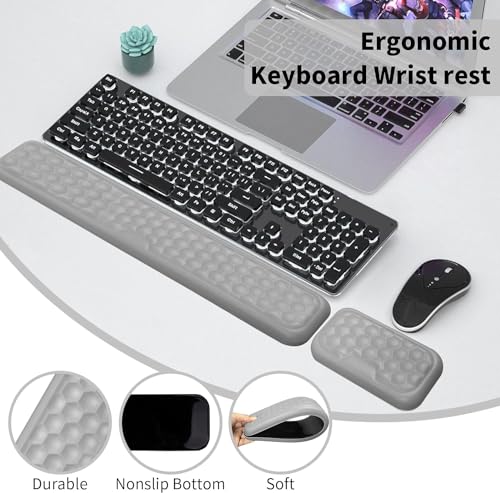 Image of HOFASON Computer Wrist Support, Memory Foam Keyboard Wrist Rest Support, Wrist Rest Support for Computer,Laptop, Gaming and Office, Keyboard and Mouse Wrist Rest Pad Support for Office, Gaming, Typing