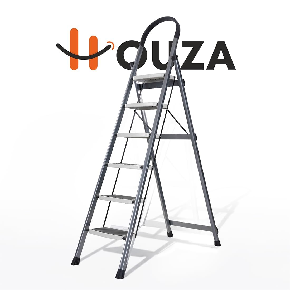 HOUZA Steel Ladder - 6 Steps, Foldable & Secure -8