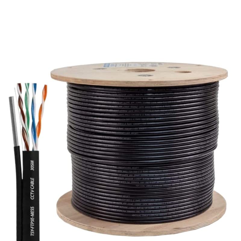 ENVIO MATASSA 305 Metri Cavo LAN FTP SCHERMATO 4x2x24AWG con Guida Metallica 100% Rame