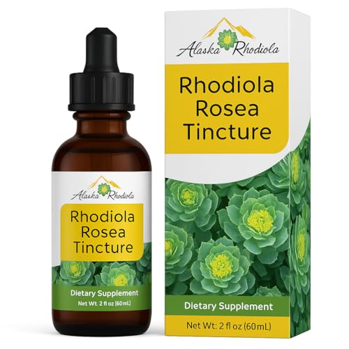 Alaskan Rhodiola Rosea Tincture Natural Stress Support Rhodiola Supplement Adaptogen for Energy & Mental Clarity Liquid Extract for Anxiety & Focus 2 oz