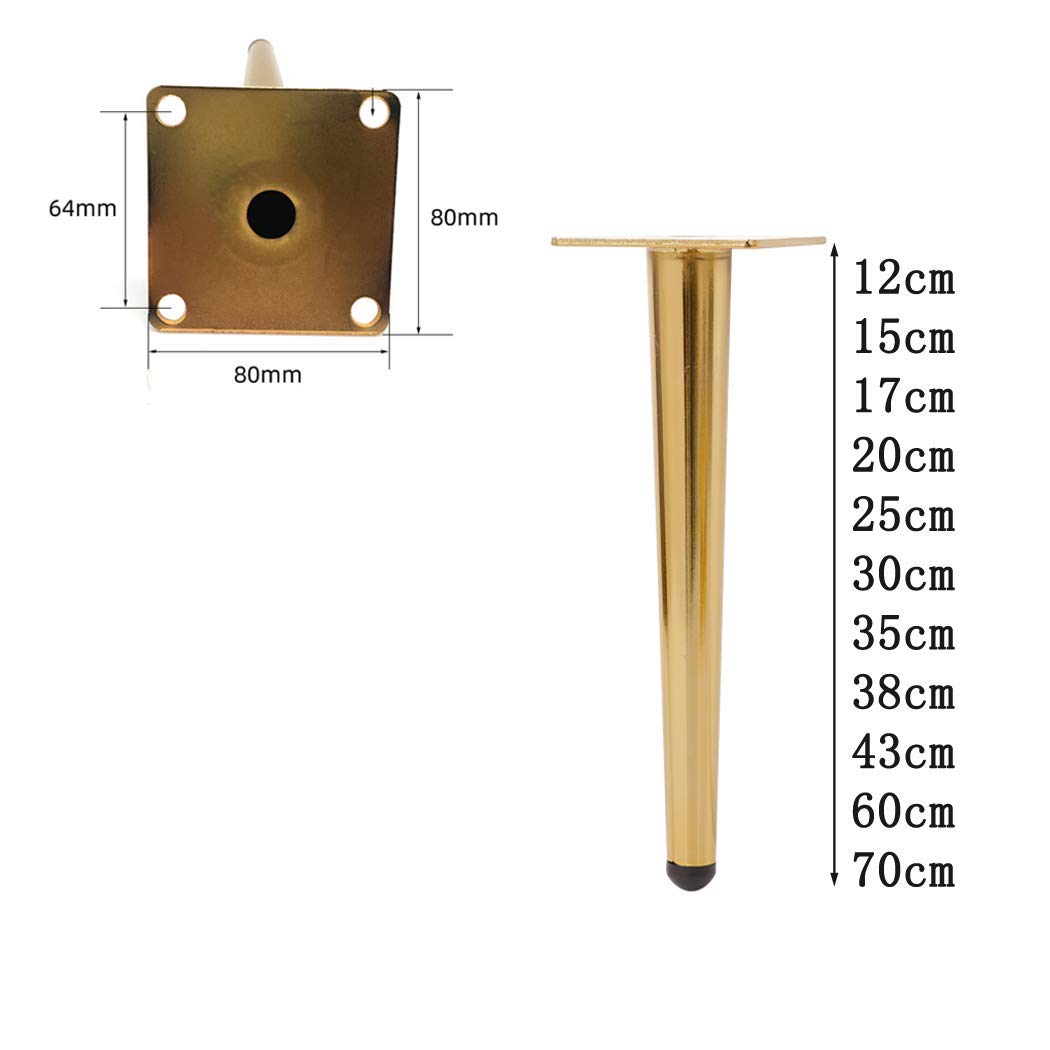 4 Gambe per mobili, Piedini per mobili Hardware Accessori per mobili Piedini per mobili Conici Dritti Piedini di Supporto per mobili in Metallo Piedini per Gambe del Divano Piedini
