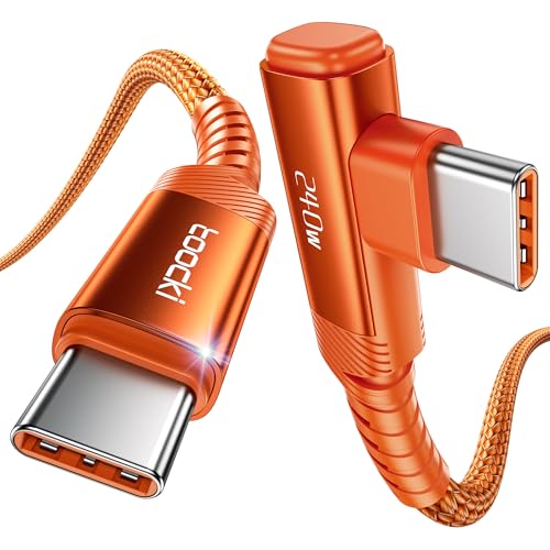 toocki Cable USB C Charge Rapide 1M 100W Câble Type C Coudé 90 Degrés, Nylon Tressé Compatible avec iPhone 17 16 15 Pro Plus Max Air, MacBook Air, Galaxy...