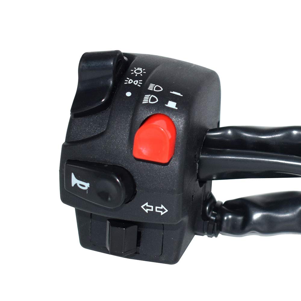 Per G.S Interruttore pulsante manubrio moto | Interruttore manubrio moto da 7/8 "Avviamento elettrico Pulsante fendinebbia faro faro clacson
