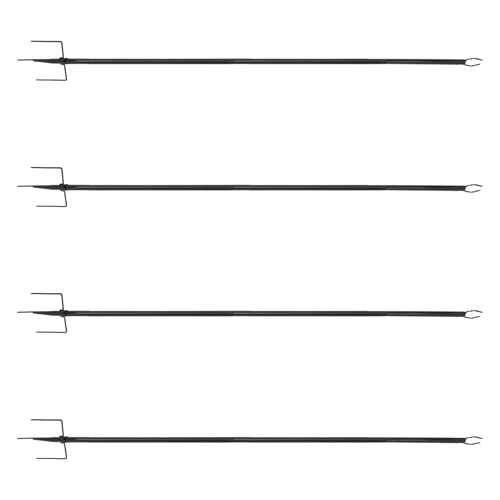 String Lights Poles Set di 4 aste in metallo per esterni, 3 m, per catena luminosa, asta esterna stabile con forcella e punta per giardino, terrazza, balcone, matrimonio, festa, illuminazione