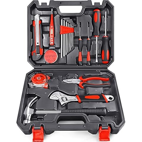 Arrinew 19pcs Household Tools Kit, Home Repair Tools Set for Homeowner with Portable Storage Case for Apartment, Garage and Dorm, High-Grade Steel Perfect for Home Maintenance Cover