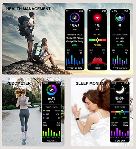 Iaret Smart Watch For Women(Call Receive/Dial), Fitness Tracker Waterproof Smartwatch For Android Ios Phones 1.7 Inch Hd Full Touch Screen Digital Watches With Heart Rate Sleep Monitor Pedometer, White thumb #2