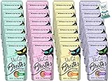(2 Boxes) Tiki Cat Savory Broth, Grain Free Lickable Wet Food Treat, Add Moisture & Boost Flavor, 24 Pouches with 10ct pet Wipes