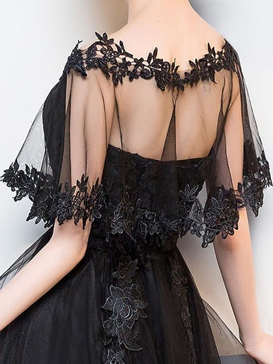 Women's Lace Appliques Shawls Wedding Bridal Cape Shoulder Covers3