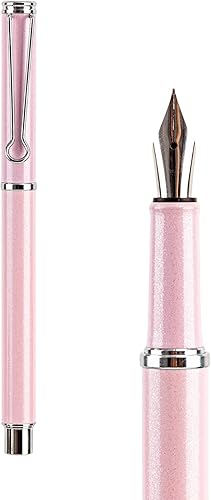 Vista 7 de AIHAO Pluma estilográfica recargable, punta fina, pluma estilográfica de metal con caja de regalo, tinta negra, 2 cartuchos de tinta en un juego