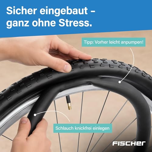 FISCHER Unisex Fischer Fahrradschlauch, Schwarz, Uni