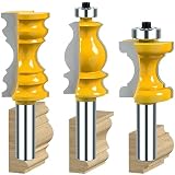 Helovmine 1/2 Inch Shank Architectural Molding Router Bits,Crown Molding Router Bit, Bullnose Bead Column Face Molding Router Bit for Woodworking Tools