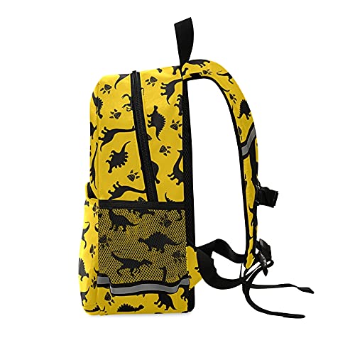 Yellow Dinosaur Kids Backpack, Toddlers Small Backpack School Bag Meal Travel Bags for Boys2