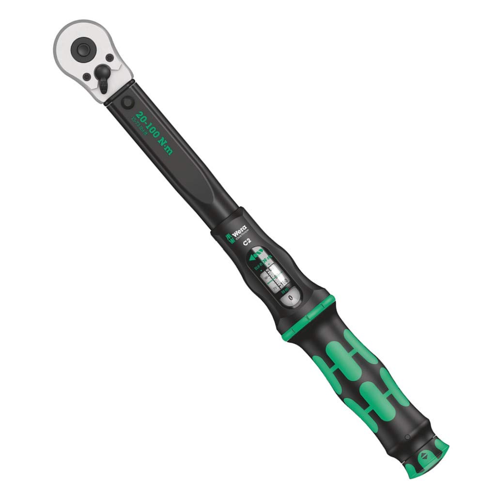 Wera 05075621001 Clé dynamométrique à cliquet Click-Torque C 2, 1/2", 20-100 Nm Vert