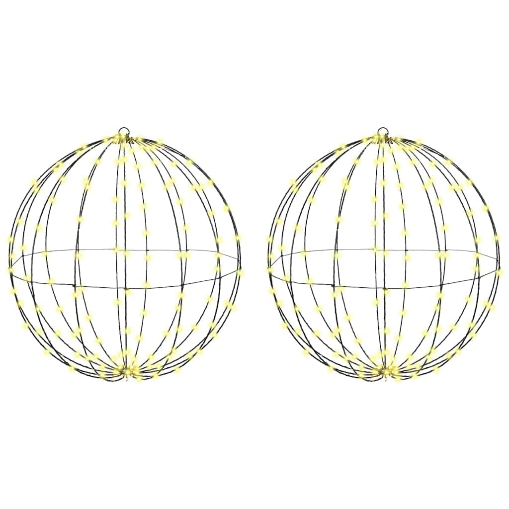 Set di 2 luci natalizie a LED in metallo, bianco caldo, 60 x 60 x 62 cm