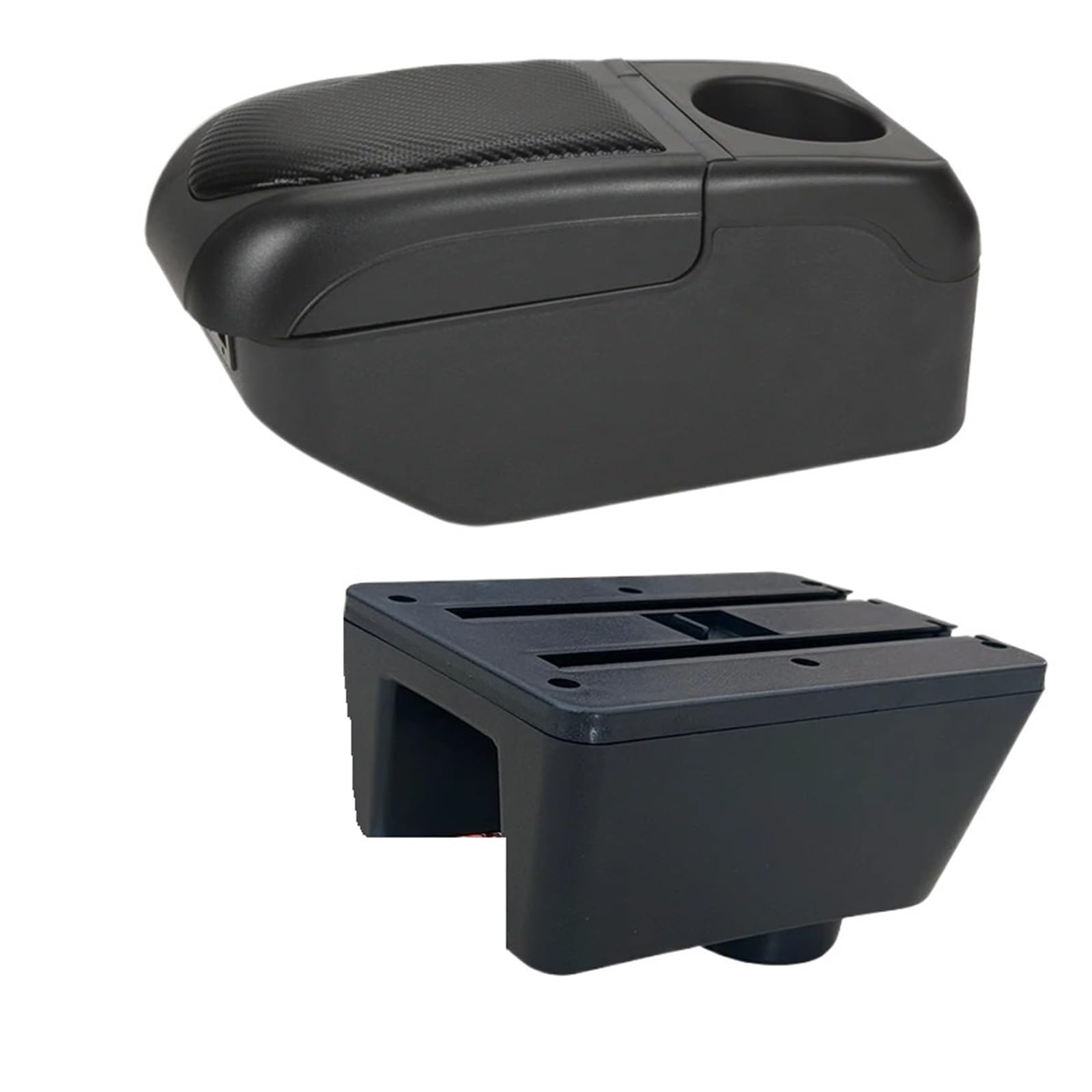 Ecbugat Black Black For Seat For Ibiza 6J 6L Car Armrest Auto Storage Box Retrofit Parts Interior Details Accessories Car Armrest Box(Black Black)