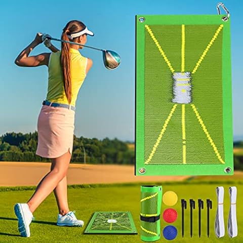 Portable Golf Training Mat,Mini Golf Hitting Mat for Swing Detection Batting,Golfs Training Aid Equipment for Analysis Swing Path and Correct Hitting Cover