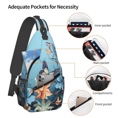 Bolso Pequeño Colgante para Mujer y Hombre Azul Mariposa miniatura 4