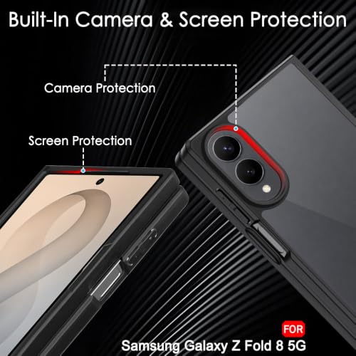 Image of TheGiftKart Hybrid Shockproof Back Cover Case for Samsung Galaxy Z Fold 8 5G | Camera Protection Module | Hard Back Cover Case for Samsung Z Fold8 5G (PC & TPU, Transparent Clear Back, Black Sides)