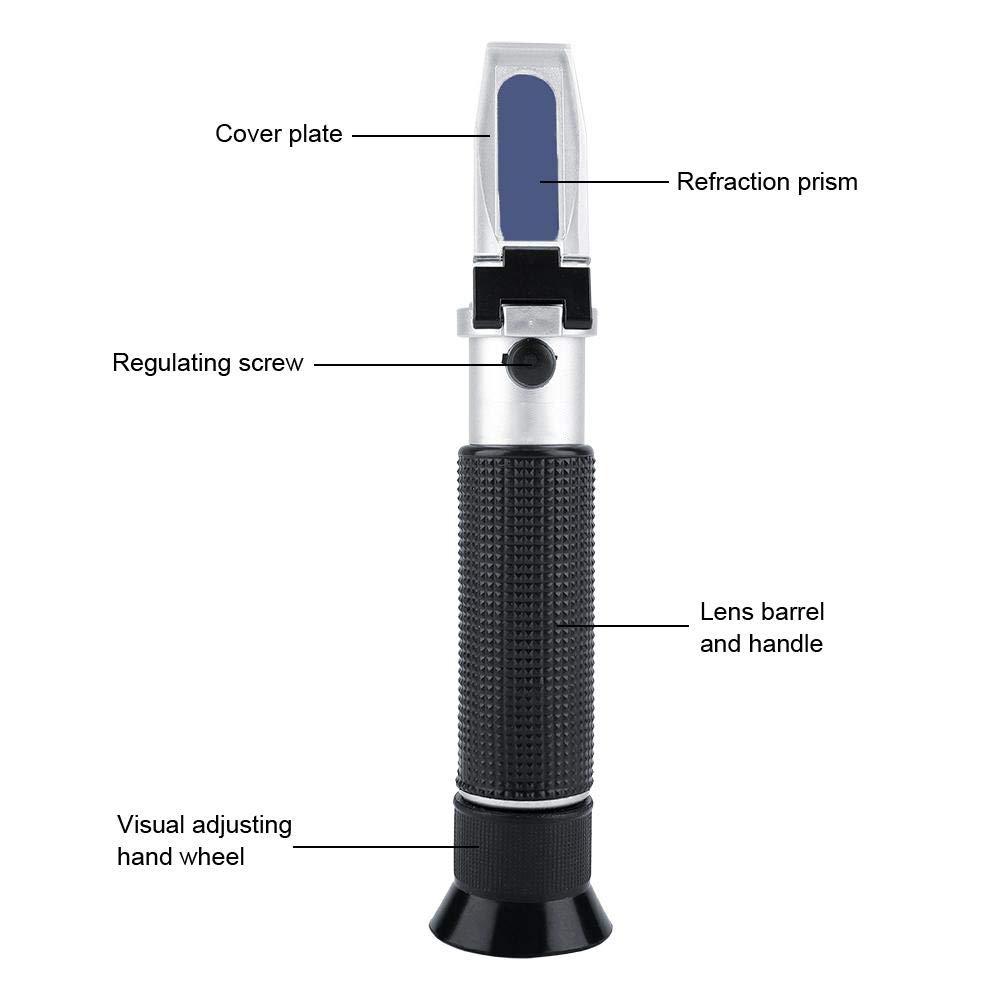 Refractómetro de Salinidad de Mano 0-100% Salinómetro, Medidor de Concentración de Sal de Mar Con Compensación Automática de Temperatura para Acuario de Agua Marina Y Agua Marina