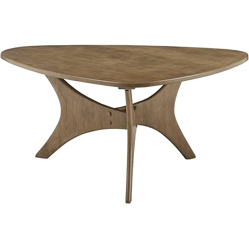INK+IVY Blaze Triangle Wood Coffee Table Plywood with Wood Veneer Legs, Mid-Century Modern, Easy Assembly, Accent Furniture For Living Room, Minimalist Décor, Light Brown