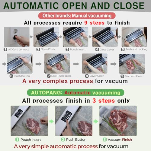 Image of Automatic Vacuum Sealer Machine, Cordless Food Preserver with 85Kpa Suction & Pulse Mode, Durable Silicone Chamber, Includes 20 Exclusive Sealer Bags