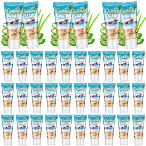 Dansib 36 Pcs Mini Aloe Vera Gel Bulk for Summer Vacation Party 1oz Travel Size Soothing Moisture Aloe Gel Bulk for Thank You Gifts Summer Party Supplies
