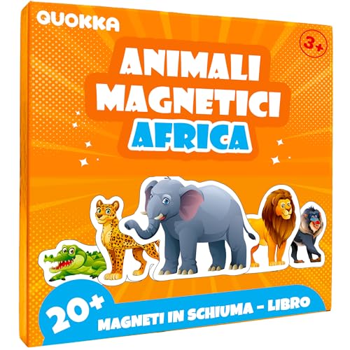 QUOKKA Gioco Magnetico Bambini 2 3 4 Anni – 20+ Pezzi Puzzle Magnetico Africa – Gioco da Viaggio per Bambini in Aereo – Magnete Educativo Giocattoli Regalo dai 1 ai 5 Anni