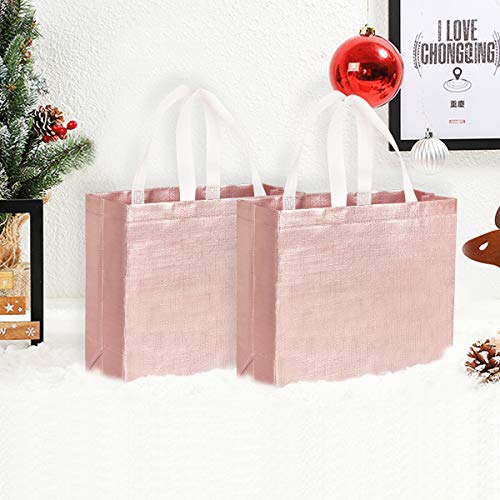 Set Of 12 Stylish Reusable Shopping Bag, Glossy Glitter Reusable Grocery Bag With Handle, Non-Woven Fashionable Bag, Gift Tote Bags For Women Groceries Wedding Bridesmaid Birthday Party #TOP4