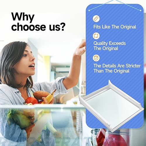 5304508067 Crisper Drawer Cover with Glass Compatible with Frigidaire Crosley Kenmore Refrigerator, Replacement Part 5304508410 5304519462 4583355 AP6230468 PS12071129 EAP12071129 by GREALTH - Image 7