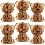 Yeaqee 6 Pcs 3D Bear Honeycomb Centerpieces Paper Bear Baby Shower Decorations Table Centerpieces Decorations with Magnetic Closure for Birthday Party favors